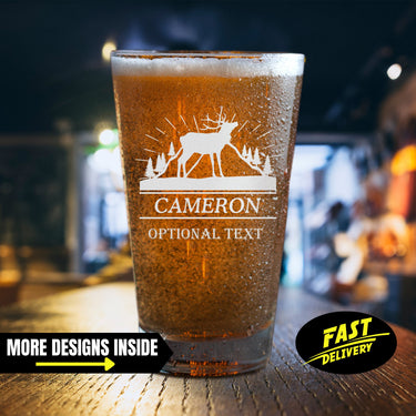 Elk Hunting Personalized  Pint Glass